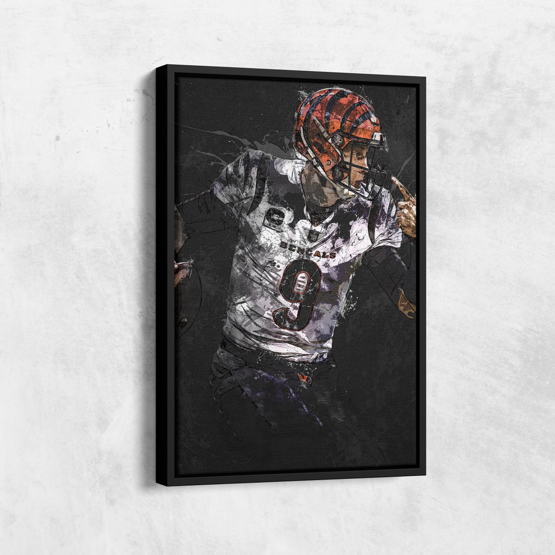 Joe Burrow Painting Cincinnati Bengals NFL Hand Made Poster Canvas — free download