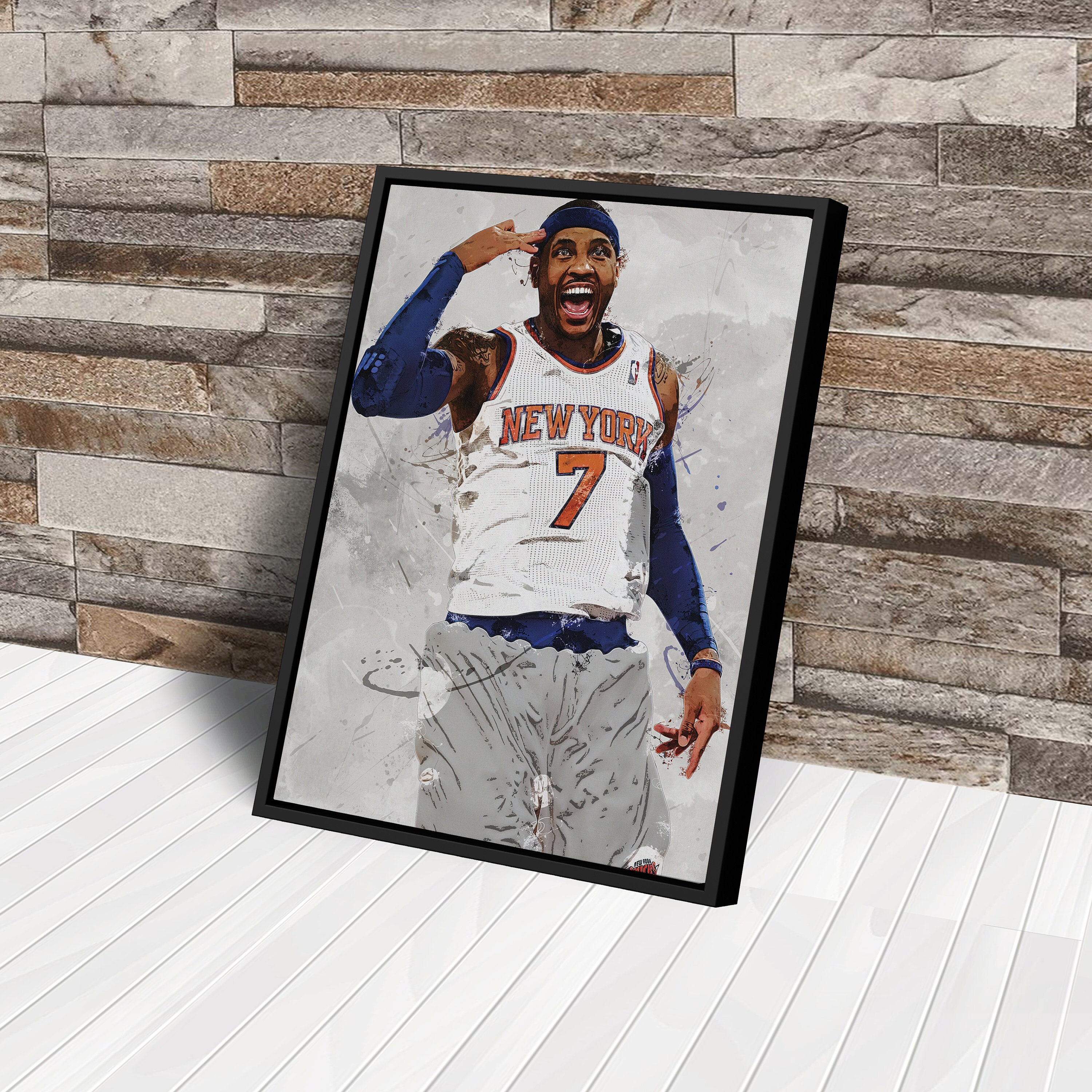 Carmelo Anthony Poster New York Knicks Canvas Print Framed Etsy