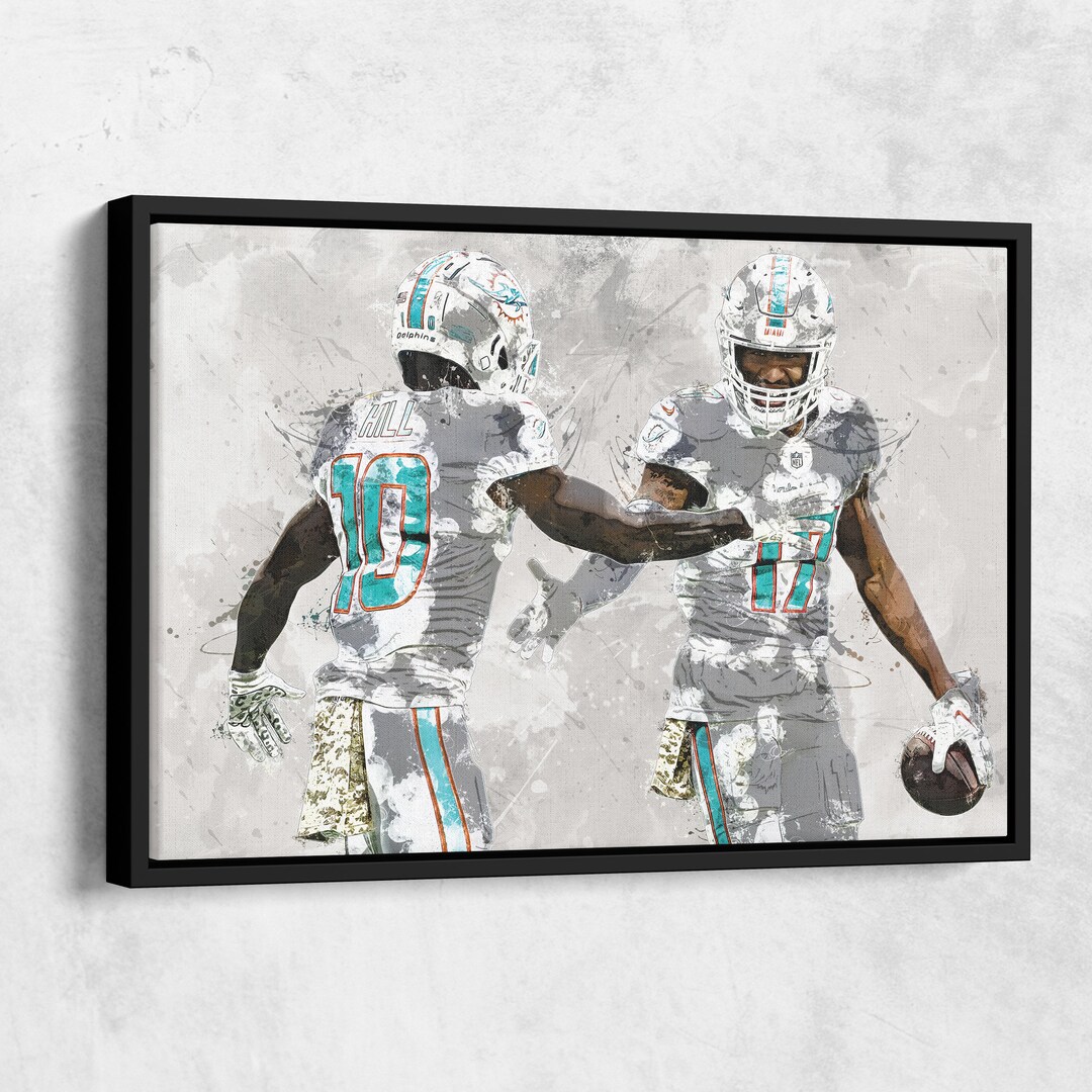 Tyreek Hill Jaylen Waddle Poster, Miami Dolphins, Canvas Print, Framed ...