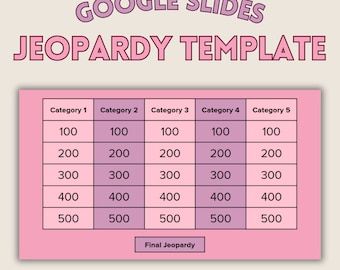Google Slides Editable Jeopardy template | JeoPARTY | Bachelorette Party Jeopardy | Galentines Day Games