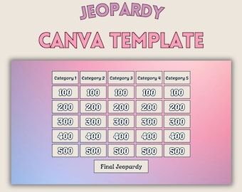 JeoPARTY / Jeopardy Editable Canva Template | Bachelorette Jeopardy | Sleepover games | Girls night games | Hen party games