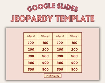 Szablon Jeopardy Google Slides | Edytowalna gra | Gra Sleepover | Gra Girls Night | Gra Bachelorette | Gra Hen Party