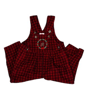 Vintage Talbots Plaid Overalls 2T