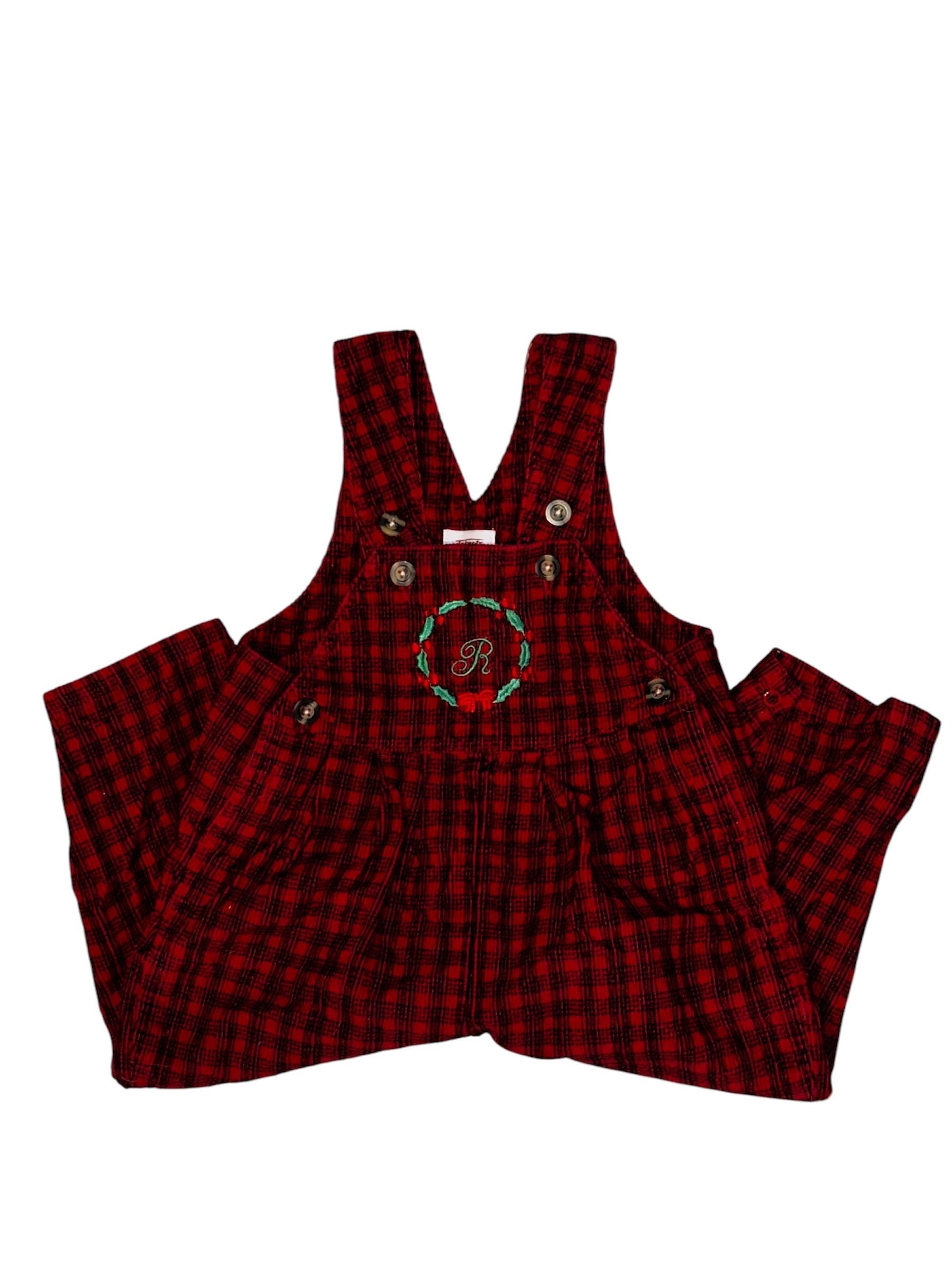 Vintage Talbots Plaid Overalls 2T