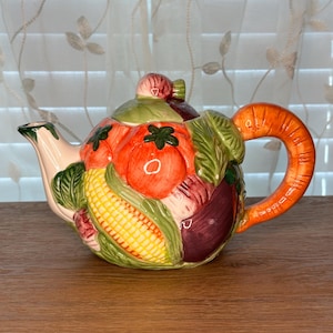 Vintage 80s Veggie Ceramic Teapot