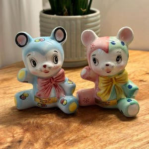 Vintage 1950s PY Japan Bear Shakers, Anthropomorphic, Rare