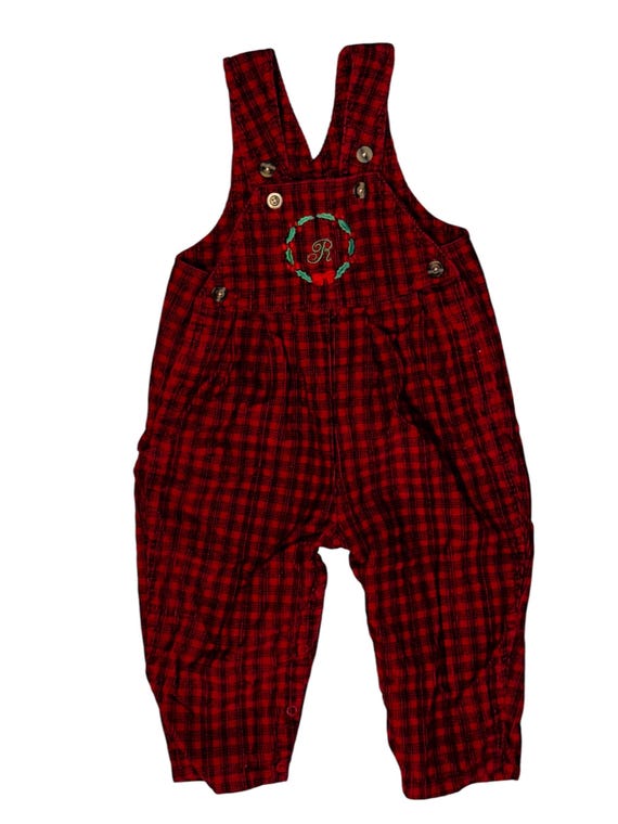Vintage Talbots Plaid Overalls 2T