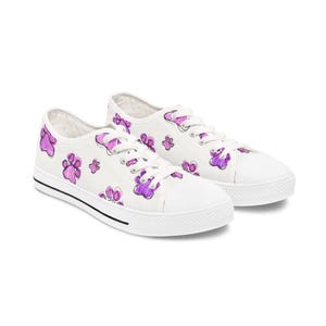 Women&#39;s Paw Print Sneakers, Cute Casual Footwear, Pet Lover Shoes, Animal Print Sneakers, Gift for Dog Moms, Stylish Everyday Sneakers