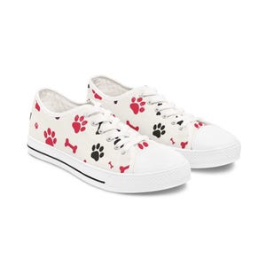 Cute Pet Paw Print Low Top Sneakers for Animal Lovers, Casual Footwear, Dog Lover Gifts, Cute Sneakers, Stylish Sneakers
