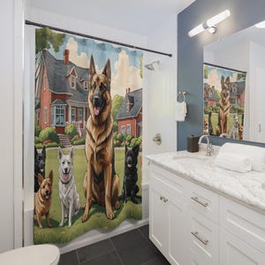 Dog Lover&#39;s Shower Curtains, Home Decor, Pet Bathroom Accessories, Gift for Dog Owners, Unique Dog Art, Custom Shower Decorations