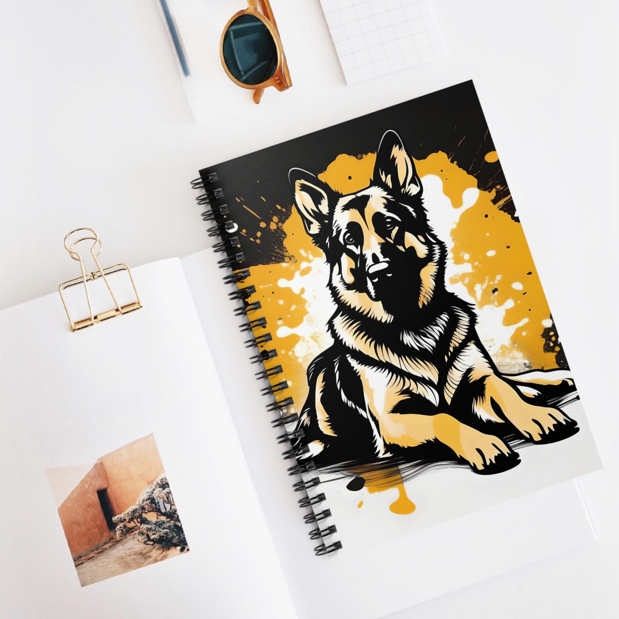 German Shepherd Spiral Notebook - Artistic Dog Design for Pet Lovers ...