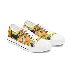 Dog Love Women&#39;s Low Top Sneakers | Custom Pet Sneakers, Dog Lover Gift, Casual Shoes, Animal Print Sneakers