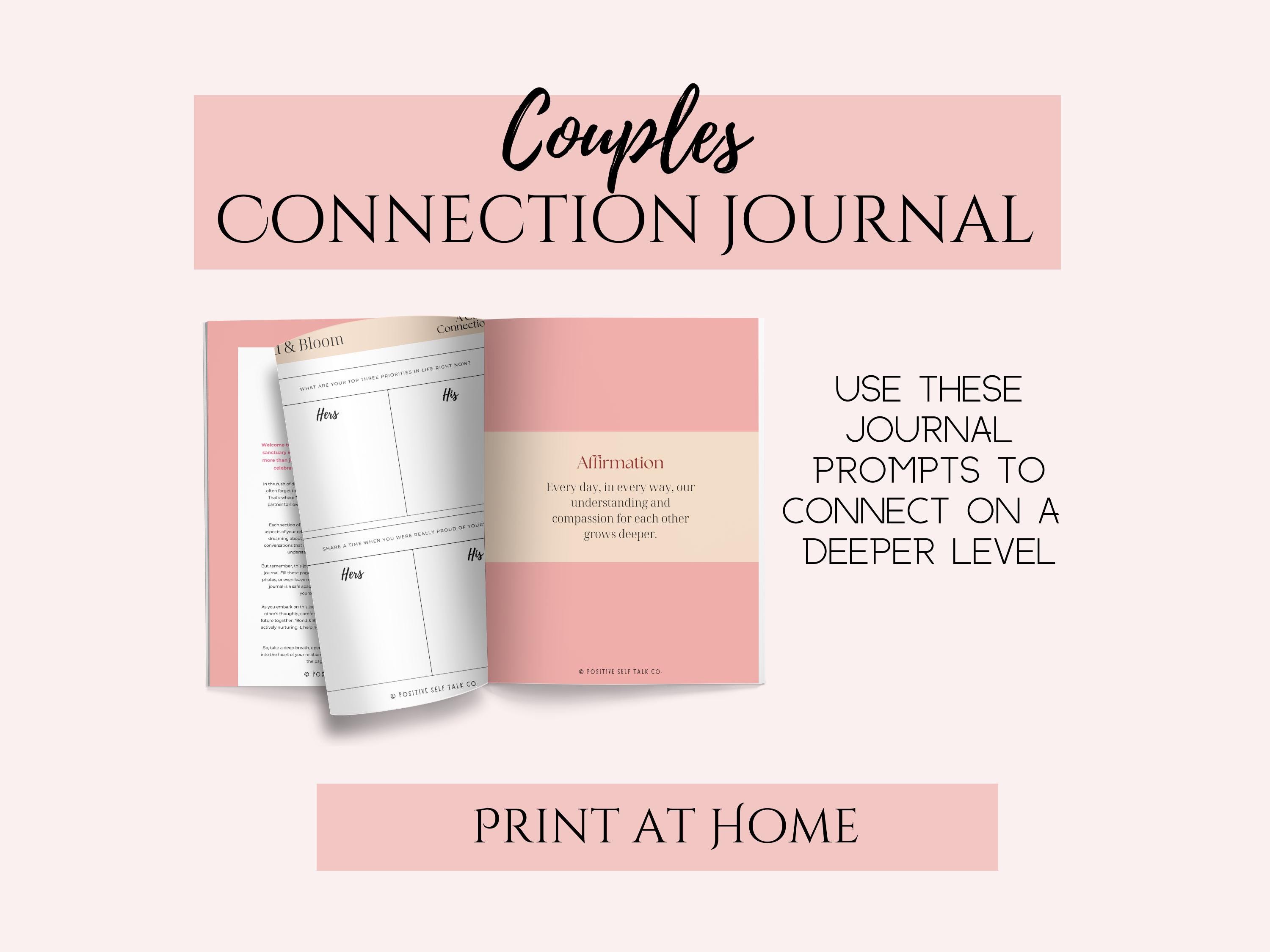 Couples Connection Journal, Printable, Digital Download, Relationship Journal, Wedding Gift ...