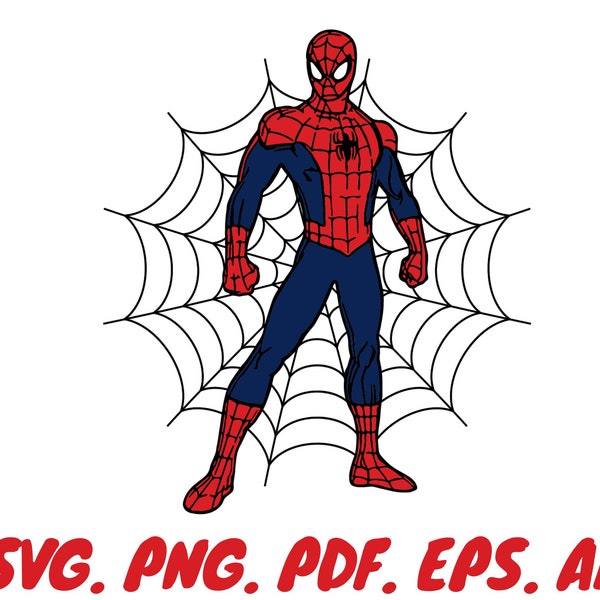 SPIDERMAN SVG Spiderman with spider web Hero Svg Marvel svg , png, EPS, Cut files Instant digital download Spiderman Inspiration clip Art