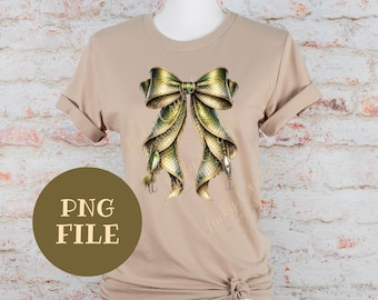 Bass Fishing Bow PNG | Coquette Fishing Design (Digital Download)