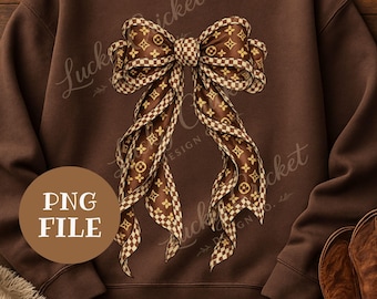 Checkered Bow PNG, Designer-Inspired Graphic (Digital Download)