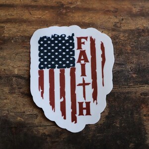 Faith Flag Patriotic Biblical sticker