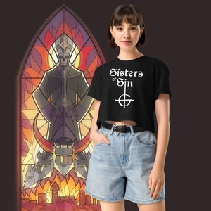 Ghost Sisters of Sin Crop Top | Ghost BC Metal Rock Band t-shirt | Ghoulette Holy Mary Cross Grucifix | Papa Emeritus Cardinal Copia