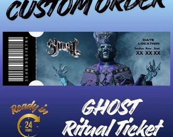 Ghost band custom Concert Ticket | Printable Made to order Event Show | Digital Download | Perpetua Papa Emeritus V Ghost music Skeletour