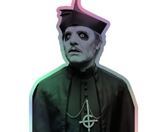 Ghost Cardinal Copia Holographic Stickers Decal | Ghost BC Metal Rock Music Band | Papa emeritus IV Frater Imperator Tobias Forge