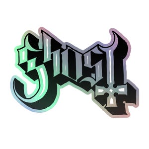 Ghost music band Official Logo Holographic Sticker Decal | Papa Emeritus, Nameless Ghouls, Cardinal Copia