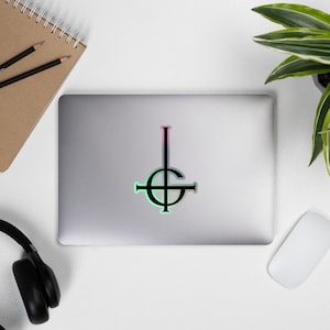 Ghost Grucifix Holographic sticker | Cross rainbow decal | Ghost BC Metal Rock Music Band | Papa Emeritus, Cardinal Copia, Tobias Forge