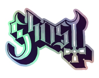 Ghost music band Logo Holographic Sticker Decal Purple | Papa Emeritus, Nameless Ghouls, Cardinal Copia