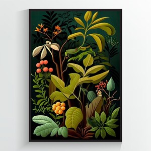 Botanical Print of Tropical Plants, Flowers & Fruits - Botanical Poster - A2/A3/A4/A5/A6 DIGITAL DOWNLOAD - Printable Wall Art