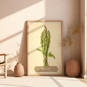 DIGITAL DOWNLOAD Asparagus Vintage Poster - Kitchen Wall Art - Printable Wall Art - Vegetable Prints - A2/A3/A4/A5, 16x20, 18x24, 24x36 in
