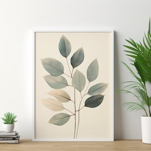 Green Eucalyptus Print - Botanical Art Print, Eucalyptus Wall Decor, Eucalyptus Wall Art (UNFRAMED)