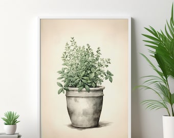 POSTER PRINT of Kitchen Herbs No. 2 - Kitchen Wall Art - Herb Art