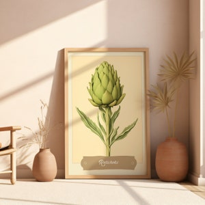 DIGITAL DOWNLOAD Artichoke Vintage Poster - Kitchen Wall Art - Printable Wall Art - Vegetable Prints - A2/A3/A4/A5, 16x20, 18x24, 24x36 in