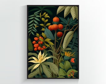 Botanical Print of Tropical Plants - Botanical Poster - A2/A3/A4/A5/A6 DIGITAL DOWNLOAD - Printable Wall Art
