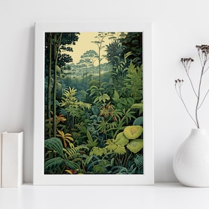 DIGITALE DOWNLOAD Jungle Forest Vegetation - Nature Illustration - A2/A3/A4/A5/A6 - Printable Wall Art