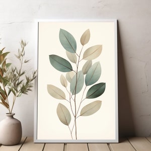 Green Eucalyptus Wall Art Print - Botanical Art Print, Eucalyptus Wall Decor (UNFRAMED)