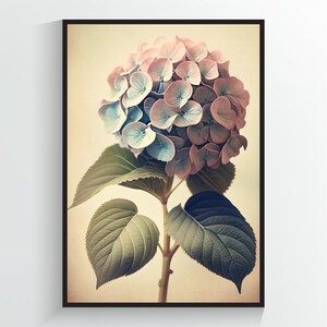 Pink and Blue Hydrangea Flower - Flower Art Print - A2/A3/A4/A5/A6 DIGITAL DOWNLOAD - Printable Wall Art