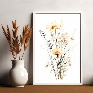 FRAMED POSTER of Wildflowers No. 3 - Nature Art Print - Landscape Wall Art