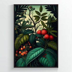 Botanical Print of Tropical Plants & Flowers - Botanical Poster - A2/A3/A4/A5/A6 DIGITAL DOWNLOAD - Printable Wall Art