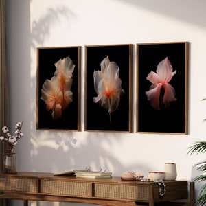 SET OF 3 Tulip Flowers - Flower Art Print - Floral Wall Art - Botanical Print (UNFRAMED)