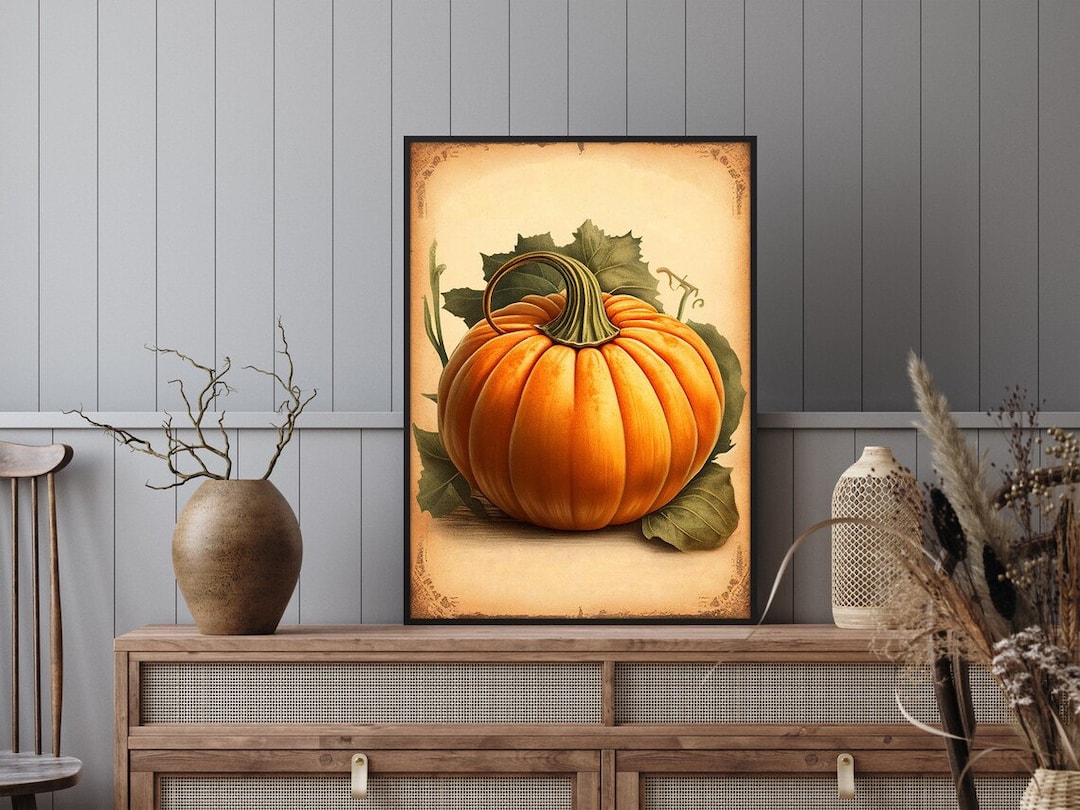 POSTER PRINT Pumpkin Vintage Poster - Vegetable Art Print (UNFRAMED) - Etsy