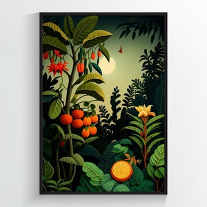 Botanical Print of Tropical Plants and Orange Trees - Botanical Poster - A2/A3/A4/A5/A6 DIGITAL DOWNLOAD - Printable Wall Art