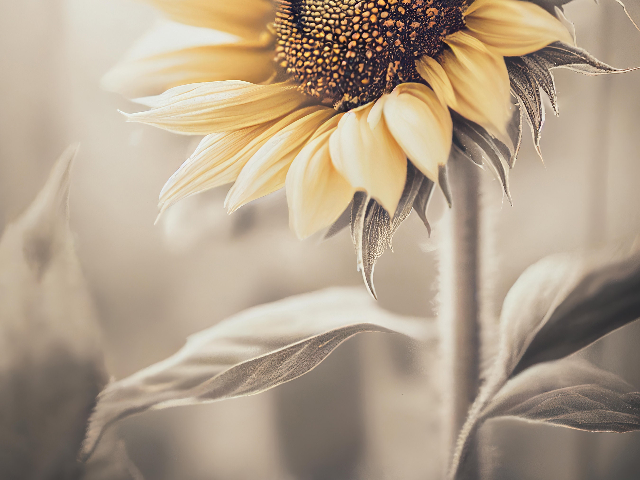 Sunflower Close up Flower Art Print A2/A3/A4/A5/A6 DIGITAL - Etsy