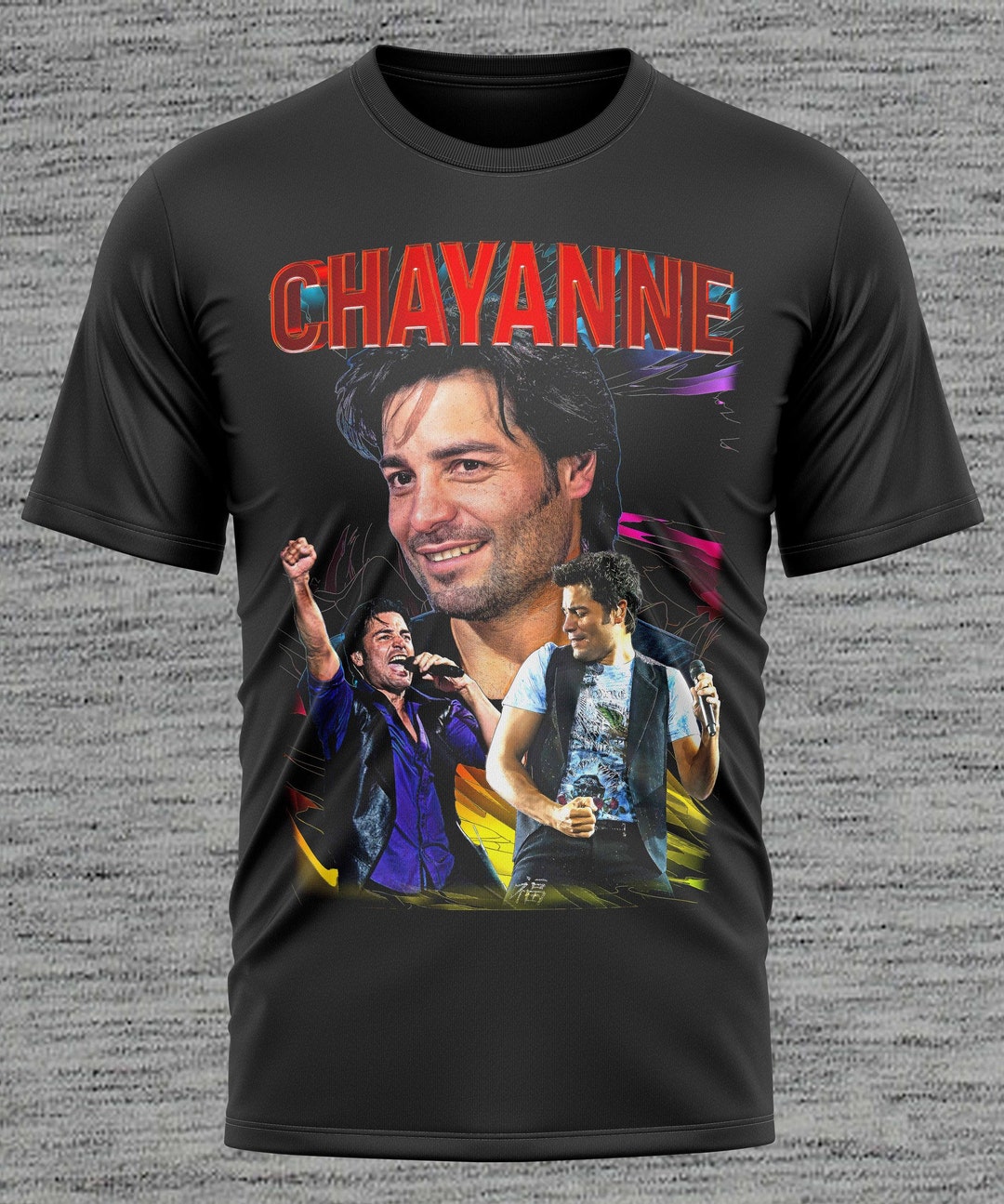 Chayanne PNG DTF Halftone/halftone black Shirt Only Etsy