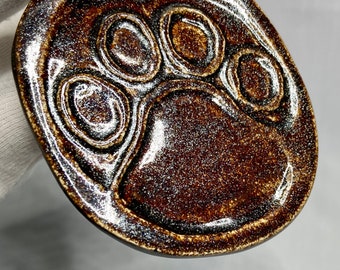 Paw Print Ornament- metallic brown