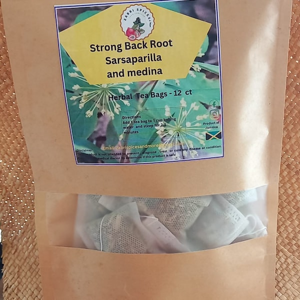 Strong Back Root Sarsaparilla and Medina  Herbal tea bags