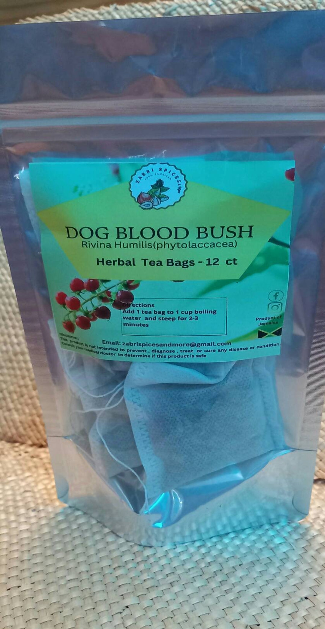Dog Blood Bush Tea Bags 12 CT in Pack Etsy