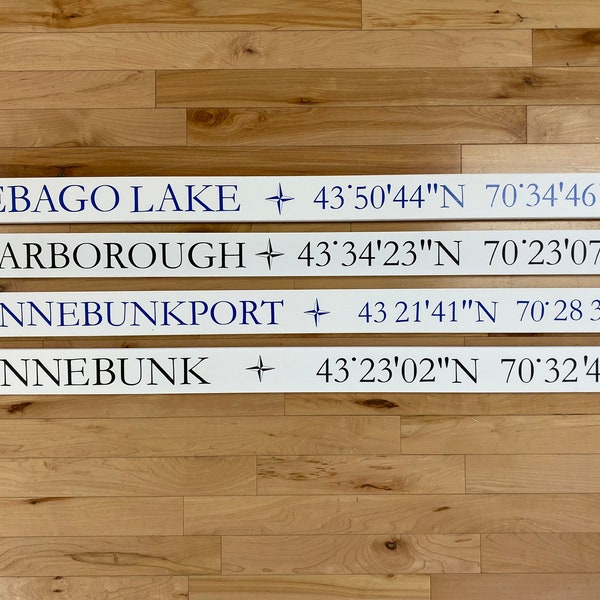 Coordinates Sign | CUSTOM Latitude Longitude Sign | Town Signs | Location Sign | GPS | Realtor Gift