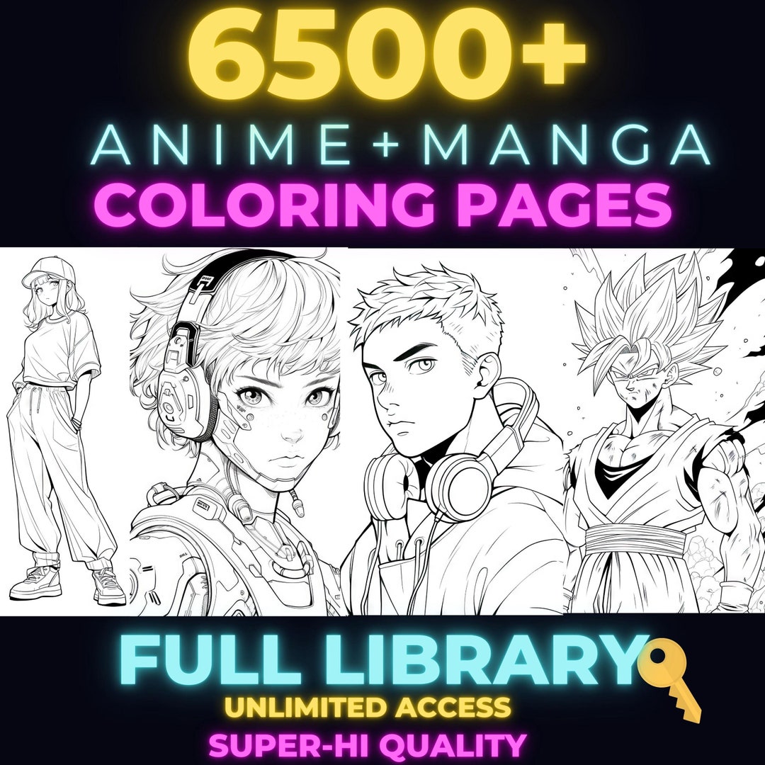 Ultimate Anime Coloring Pages Bundle, Complete High-quality Anime Manga ...