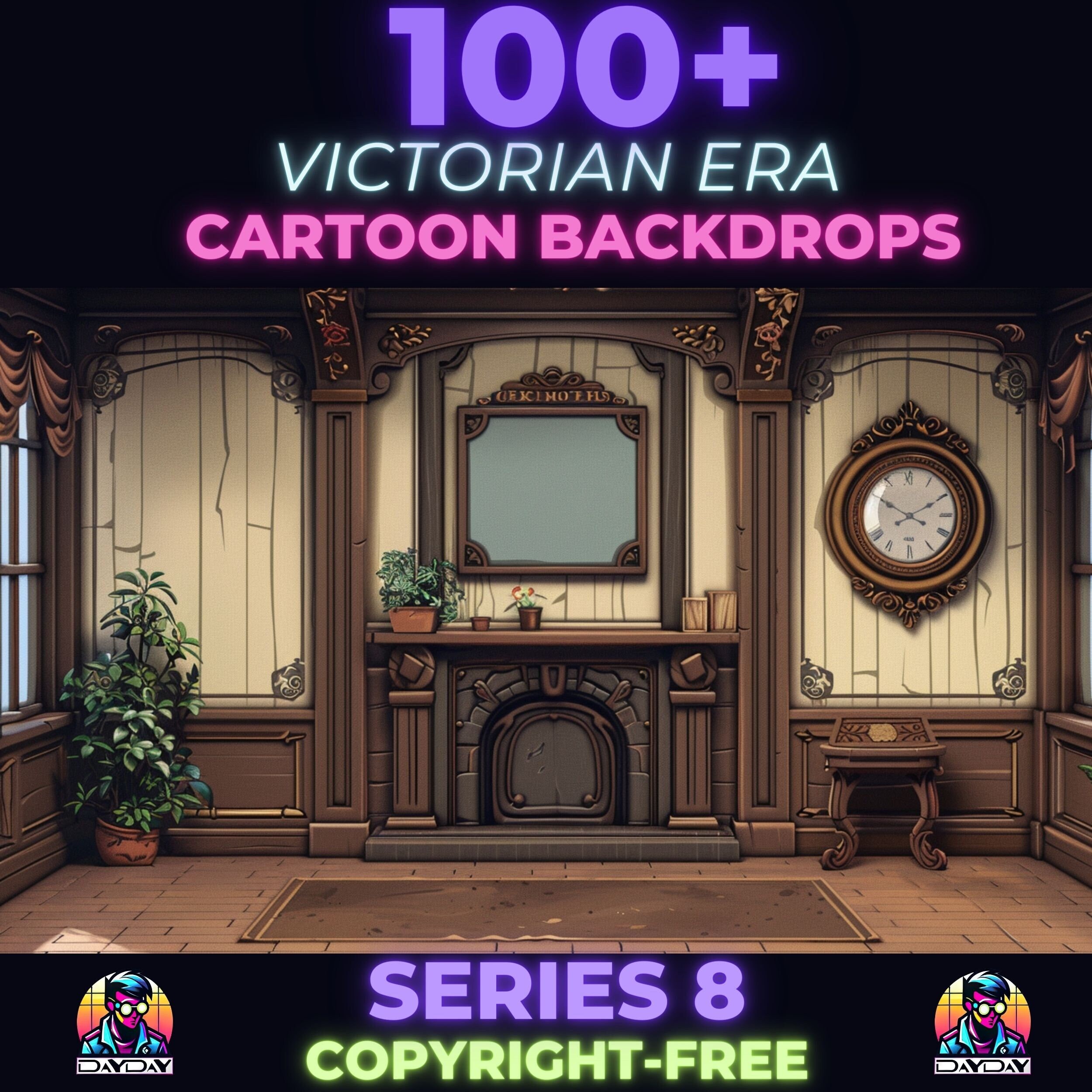 Victorian Era Cartoon Backdrops Series 8 - 19th Century Brtitain England | 2D Background illustration for Animation Download Commercial Use