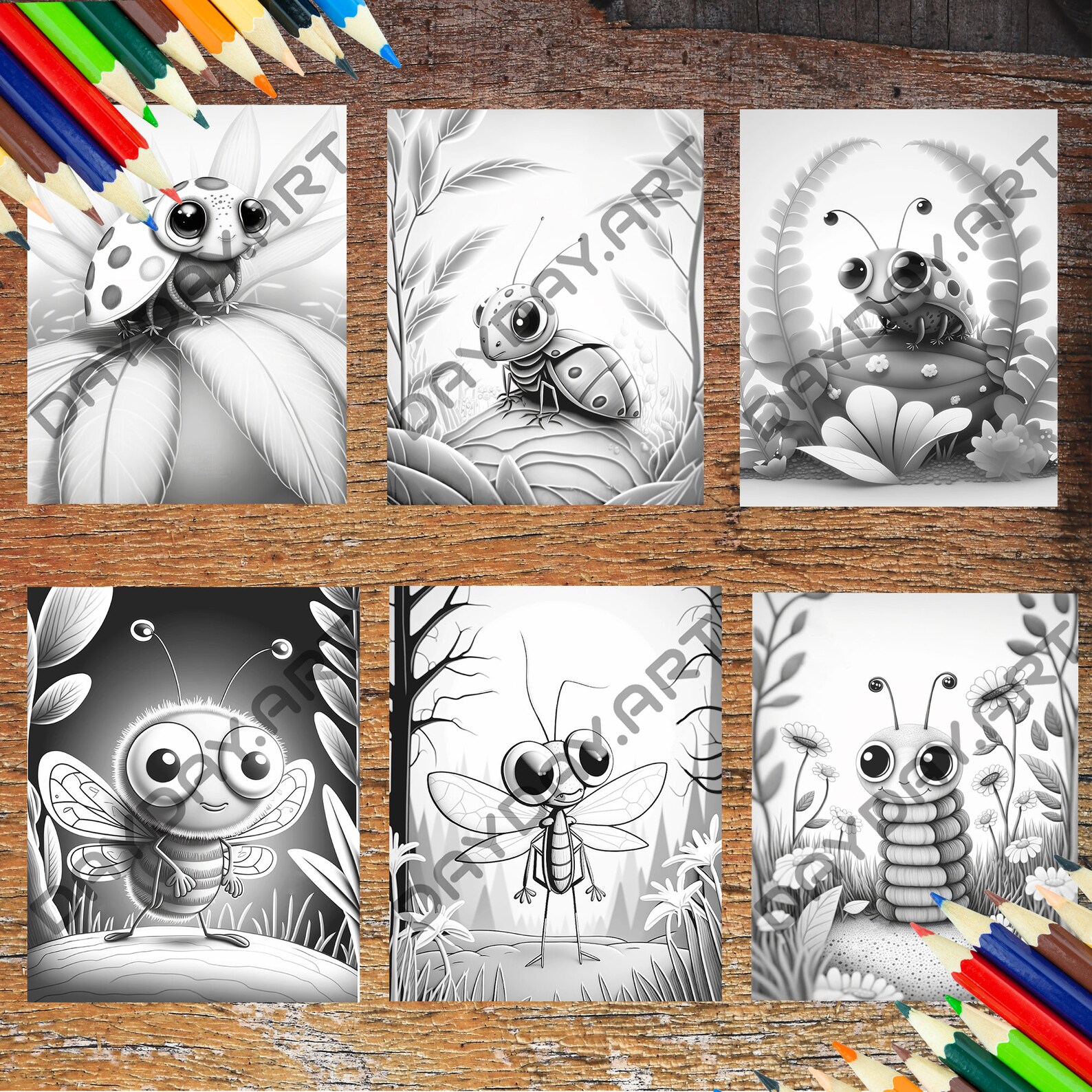 20 Cute Bug Coloring Pages | Instant Download PDF | Digital File ...